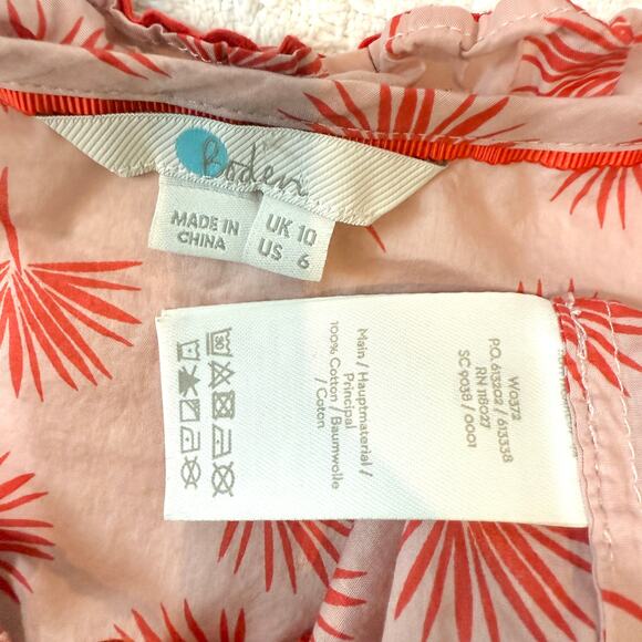 Boden 6 Laurie ruffle trim tassel tie front lightweight blouse TS 2638 - Picture 3 of 10